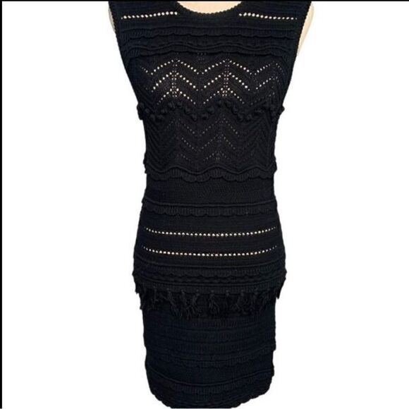 Isabel Marant Etoile Shelly Zigzag Crochet Knit Sheath Dress | Size 6 - Picture 5 of 9